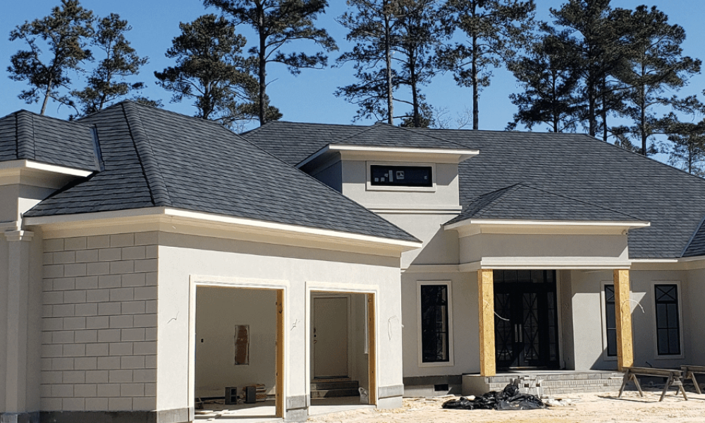 4.Sands Roofing image of dark gray roof new construction in Columbia, SC